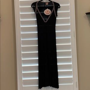 Curious Gypsy black cotton maxi dress with lace